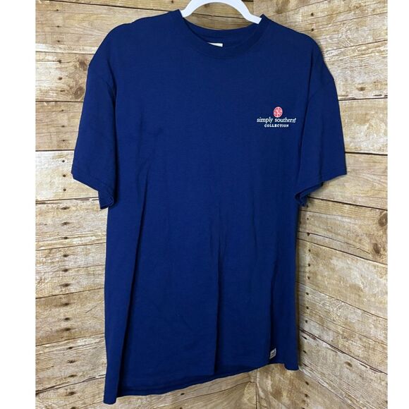 SIMPLY SOUTHERN "LIKE THE SEA" AMERICAN FLAG CASUAL CLASSIC PREPPY EVERYDAY TEE - Picture 1 of 2
